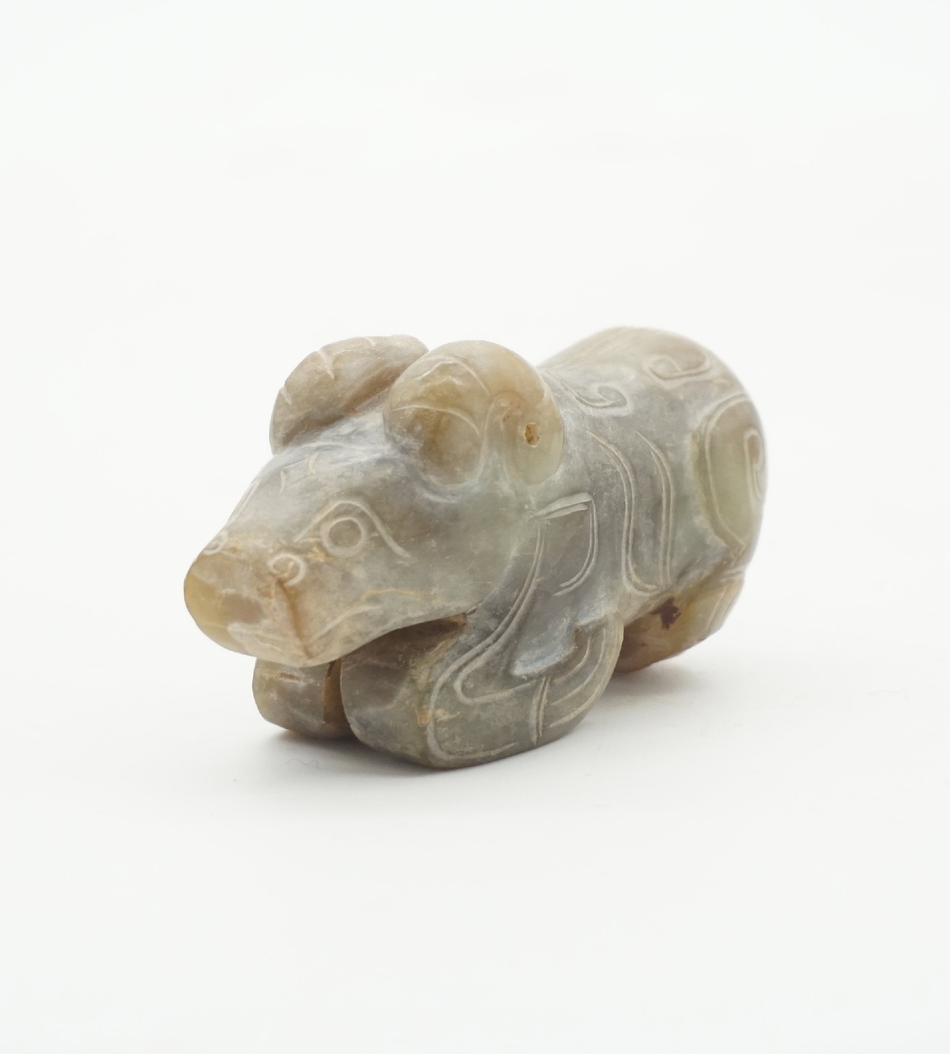 商代和田青玉玉羊-古代玉器-风雅颂